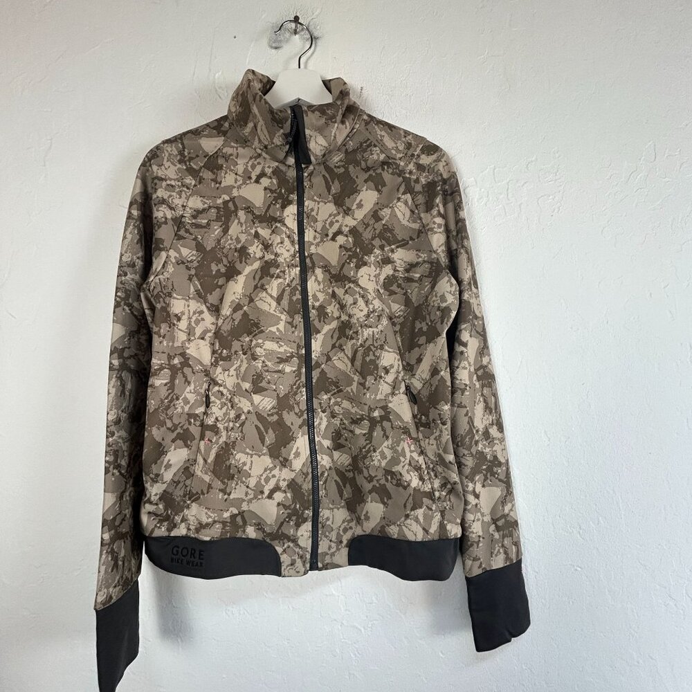 GORE Bike Wear Windstopper Jacket Women’s Medium Camouflage Soft Shell Zip Up